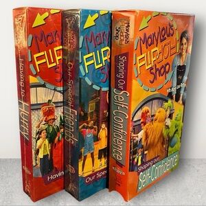 Vintage Mary Lou’s Flip Flop Shop Set Of 3 VHS tapes featuring Mary Lou Retton